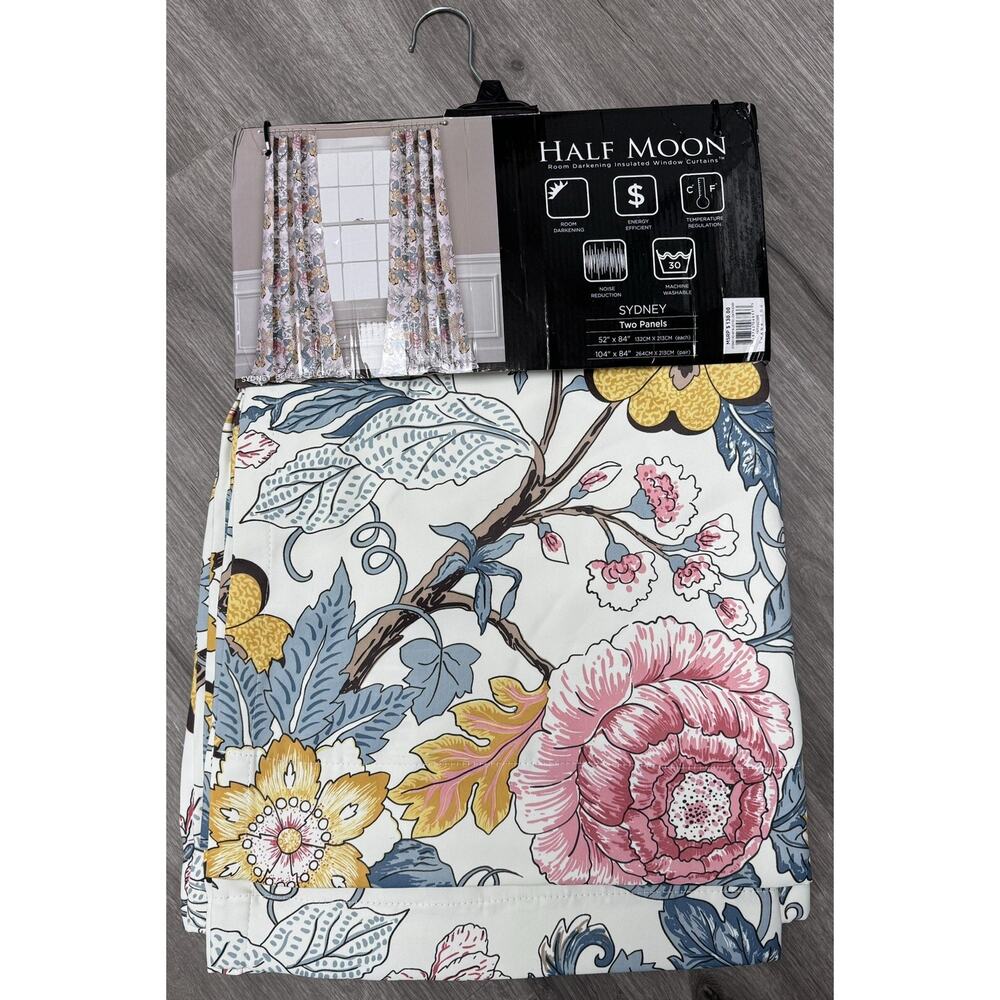 2 Pack Curtain Panels Lush Decor Sydney Floral Botanical 52"x84" Brand new